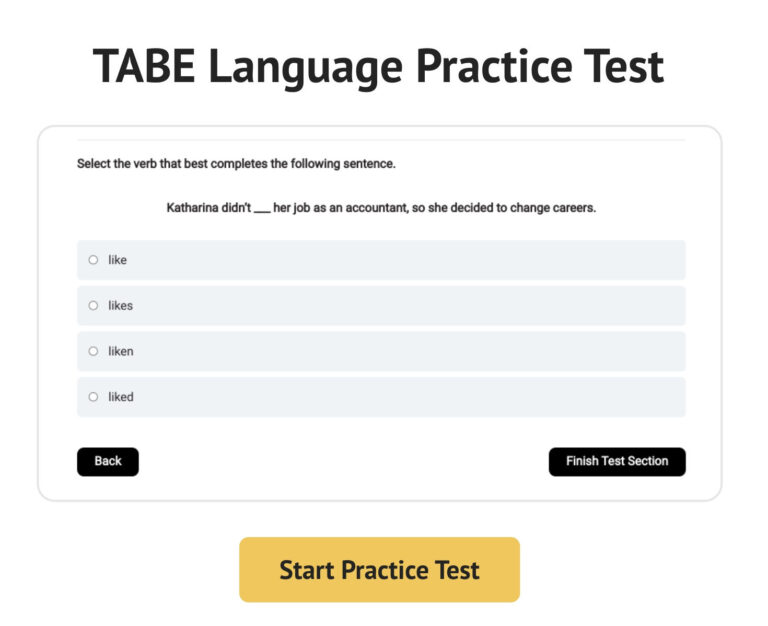 FREE TABE Language Practice Test